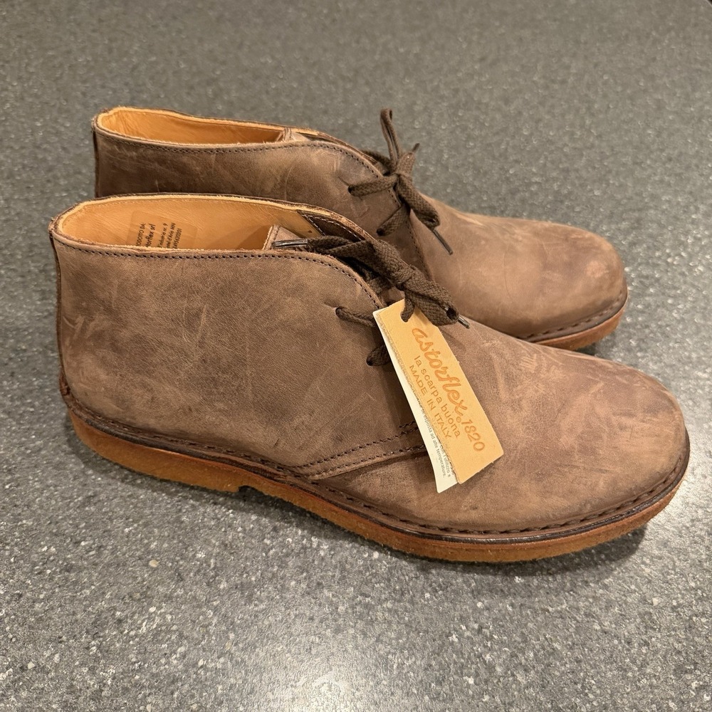 Astorflex Greenflex Chukka Boots Mens 43 US 10 Brown Leather Lace Up Ankle Italy